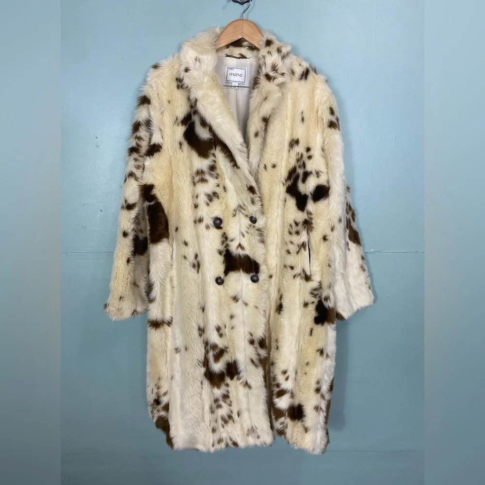 Anthropologie Maeve Grand Glam Faux Fur Coat Size 1X‎